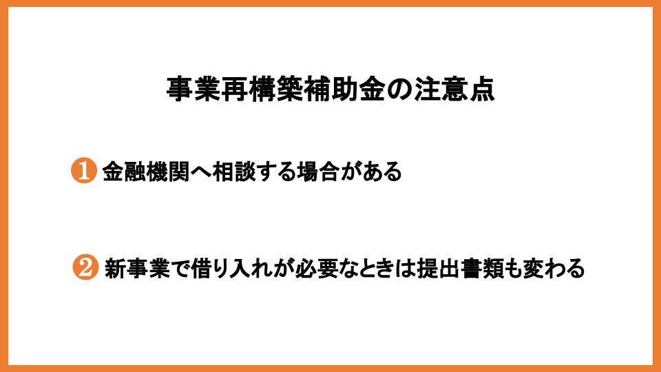 事業再構築補助金の注意点